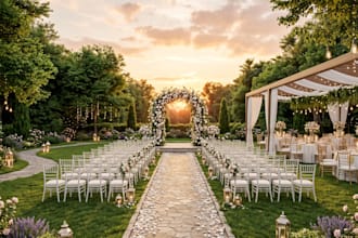 create realistic 3d wedding venue, banquet hall and outdoor venue designs