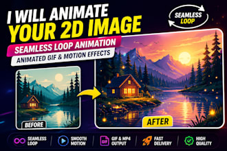 seamless 2d loop animation, GIF motion effects