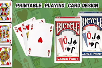 design custom playing cards poker blackjack 54 card deck as card game artist