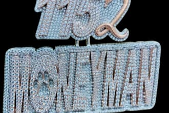 do custom 3d iced out pendant, hiphop cad jewelry, diamond chains for printing