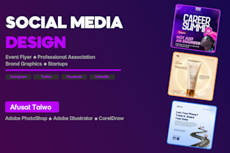 design social media graphics and event flyers for brands and organization