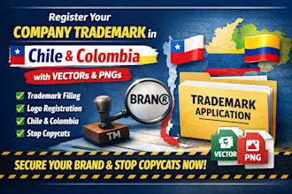 do company trademark in chile, colombia with vectors and pngs to prevent copycat