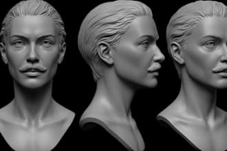 sculpt realistic 3d head model 3d head bust face likeness stl for 3d printing