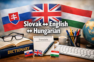 translate englis slovak hungarian texts professionally