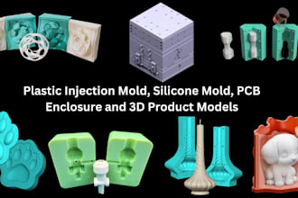 design plastic injection mold, silicone mold, pcb enclosure and 3d product model