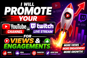 boost your youtube live stream, twitch promotion and streaming growth