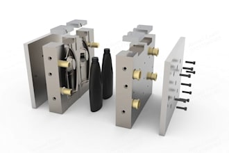 design plastic bottle and blow mold for manufacturing injection mold included