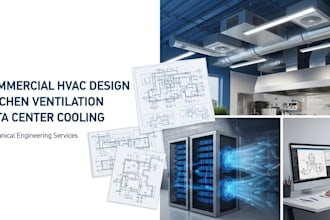 design commercial hvac system, kitchen ventilation, and data center cooling