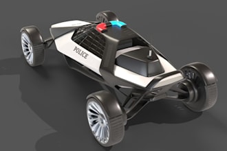 construct 3d sci fi police car model,miniature vehicle design,supercar body kits