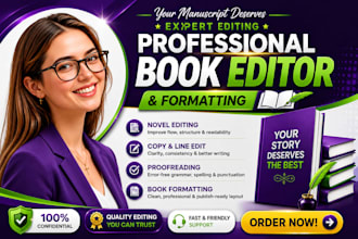 proofread and edit literary fiction book, formatting, romance novel book editor