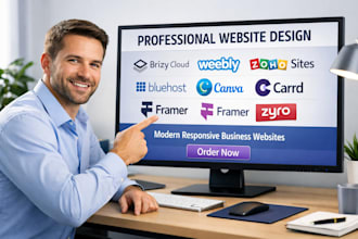 design website on brizy toweb ionos zoho sites bluehost canva carrd framer zyro