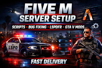 stetup,install, and fix your fivem server scripts, gta v mods, and lspdfr