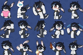 draw furry stickers telegram stickers crypto art furry fursona discord stickers