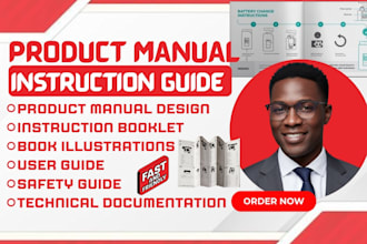 design professional product manual, user guide, and instruction manual