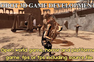 build 2d or 3d game using godot engine, multiplayer, open world platformer game