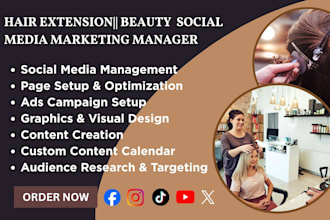 be your hair extension social media marketing manager for hair salon and beauty
