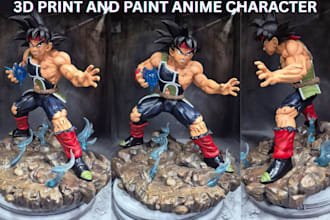 3d print and paint anime figure character hand painting in fdm or resin printing