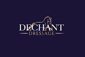 create a clean horses racing logo design