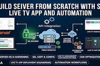 configure and build ip tv server using xui one, cpanel xtreamui, api integration