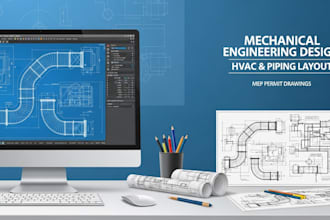 do mechanical engineering design, hvac and piping layout and mep permits drawing