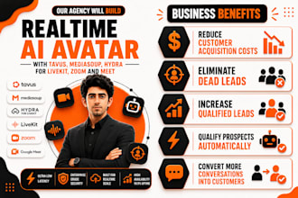 build realtime ai avatar with tavus, mediasoup, hydra for livekit, zoom and meet