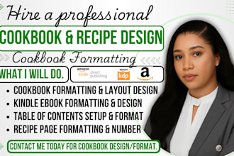 design and format your cookbook recipe book layout for amazon KDP