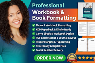 book formatting, ebook layout design, workbook design for amazon KDP formatting