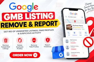 remove or report gmb duplicate listing delete fake gmb spam report local SEO