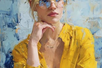 make artistic oil painting on oil canvas