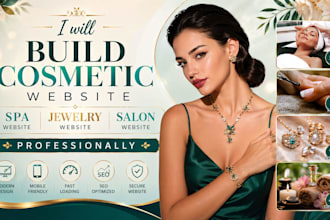build beauty website, jewelry,  cosmetic website, salon website, spa website