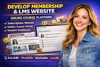 develop membership website subscription website lms website online course