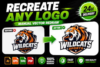 create recreate shopify brand logo kit draw redraw vectorize sport team company