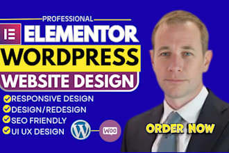 build, design custom wordpress website, responsive wordpress elementor website