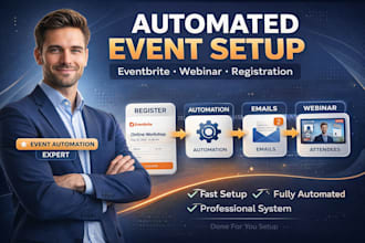 create and automate your eventbrite, webinar and online event registration setup