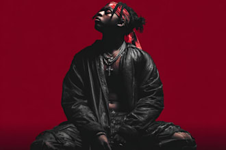 draw a rap or trap album cover art with parental advisory