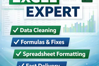 do small excel tasks, data entry, formulas and clean up