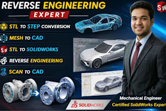 convert stl mesh to step, solidworks cad for cnc or 3d printing