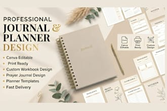 do journal design, workbook design, digital planner, prayer journal, kdp journal