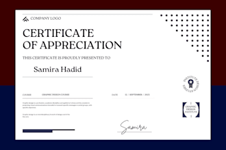 design a professional , diploma, or award certificate