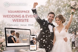 design squarespace wedding website event website rsvp celebration website