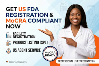 do fda registration, act as US agent, and ensure mocra compliance
