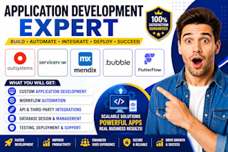 setup application development outsystems servicenow mendix bubble flutterflow