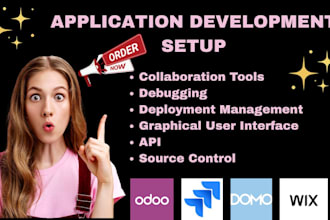 setup application development jira airtable wix odoo gitlab unity docker domo