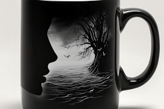 custom typography coffee mug design or coffee mug design