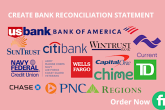 reconcile bank statement PDF to excel, editable format