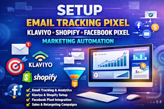 setup email tracking pixel klaviyo shopify facebook pixel marketing automation