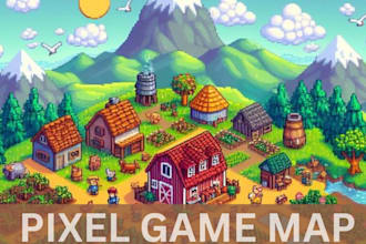 do 2d map, 2d game map, pixel art background, and town map