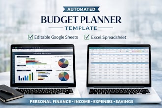 design an automated luxury budget planner template in google sheets or excel