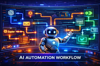 build ai automation workflow using API, gpt, zapier and make