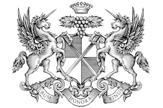 create a luxury vintage crest, heraldic coat of arms logo design